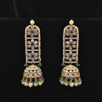 Polki Studs Polki Earrings Cocktail Earrings Diamond Studs Diamond Earrings Simple Studs Pearl Studs 925 Silver Earrings Silver Jewelry - SHABURIS
