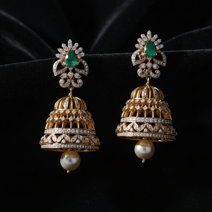 Polki Studs Polki Earrings Cocktail Earrings Diamond Studs Diamond Earrings Simple Studs Pearl Studs 925 Silver Earrings Silver Jewelry - SHABURIS