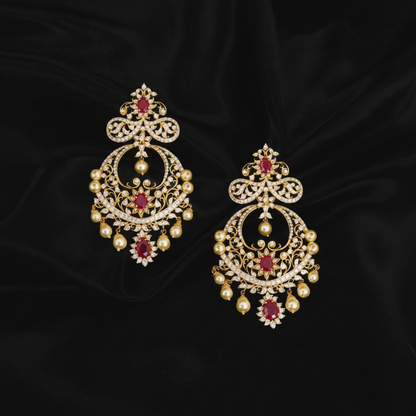 Polki Studs Polki Earrings Cocktail Earrings Diamond Studs Diamond Earrings Simple Studs Pearl Studs 925 Silver Earrings Silver Jewelry - SHABURIS