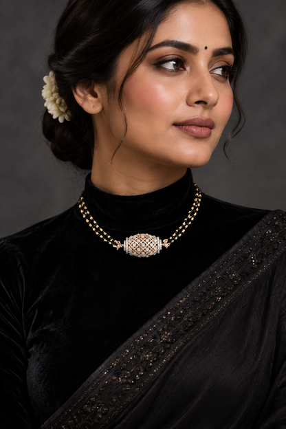 Nallapusalu,black beads,mangalasutram jewelry,black beaf necklace,black diamond gems,pure silver simple necklace -SHABURIS