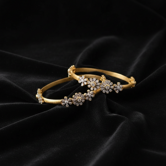 Diamond Bangles,South Indian Jewelry,silver indian Bangles,pure silver Swaroski Bangles,Indian Wedding Jewelry -NIHIRA-SHABURIS