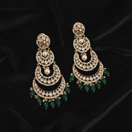Polki Studs Polki Earrings Cocktail Earrings Diamond Studs Diamond Earrings Simple Studs Pearl Studs 925 Silver Earrings Silver Jewelry - SHABURIS
