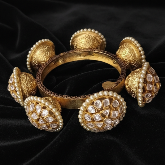 Polki Jewelry,Pure Silver jewelry Indian ,Bangle,Big polki Bangle,Indian Bridal,Indian Wedding Jewelry-NIHIRA-SHABURIS