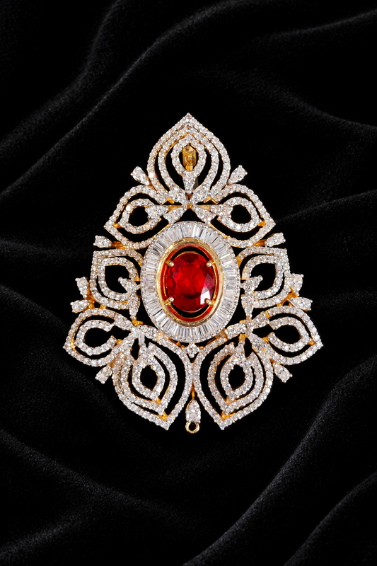 Swarovski pendant,swarovski chain,sabyasachi jewelry inspired Traditional indian Jewelery,Polki haram,Pure silver jewelry-NIHIRA