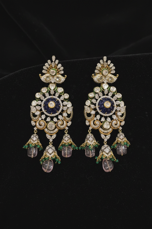 Polki Studs Polki Earrings Cocktail Earrings Diamond Studs Diamond Earrings Simple Studs Pearl Studs 925 Silver Earrings Silver Jewelry - SHABURIS