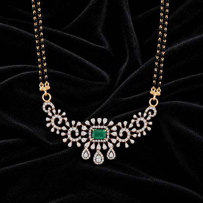 Black diamonds necklace,South Indian Jewelry,Pure silver Mangalsutra pendent,Nallapusalu Pendent,Indian Wedding Jewelry -NIHIRA-SHABURIS