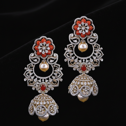 Polki Studs Polki Earrings Cocktail Earrings Diamond Studs Diamond Earrings Simple Studs Pearl Studs 925 Silver Earrings Silver Jewelry - SHABURIS
