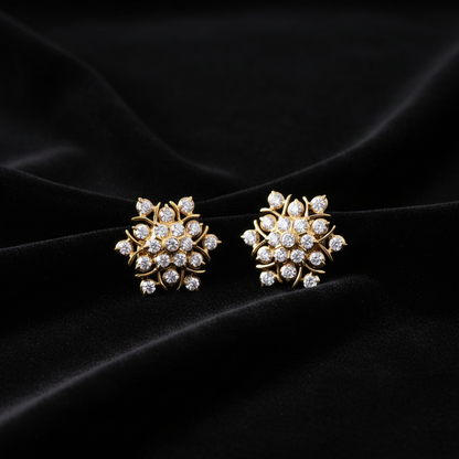 Polki Studs Polki Earrings Cocktail Earrings Diamond Studs Diamond Earrings Simple Studs Pearl Studs 925 Silver Earrings Silver Jewelry - SHABURIS