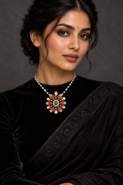 Diamond pendant coral jewelry pearl pendant simple pendant jewelry gifts jewelry sets indian jewelry pure silver jewelry - NIHIRA - SHABURIS