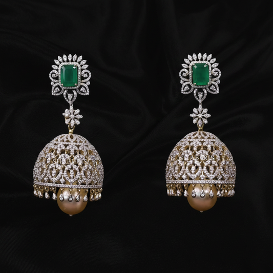 Polki Studs Polki Earrings Cocktail Earrings Diamond Studs Diamond Earrings Simple Studs Pearl Studs 925 Silver Earrings Silver Jewelry - SHABURIS
