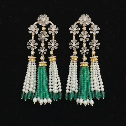 Polki Studs Polki Earrings Cocktail Earrings Diamond Studs Diamond Earrings Simple Studs Pearl Studs 925 Silver Earrings Silver Jewelry - SHABURIS