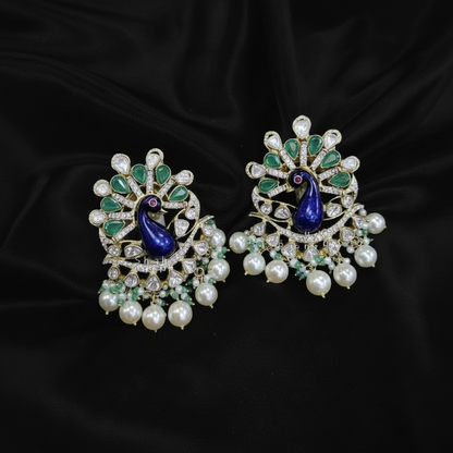 Polki Studs Polki Earrings Cocktail Earrings Diamond Studs Diamond Earrings Simple Studs Pearl Studs 925 Silver Earrings Silver Jewelry - SHABURIS