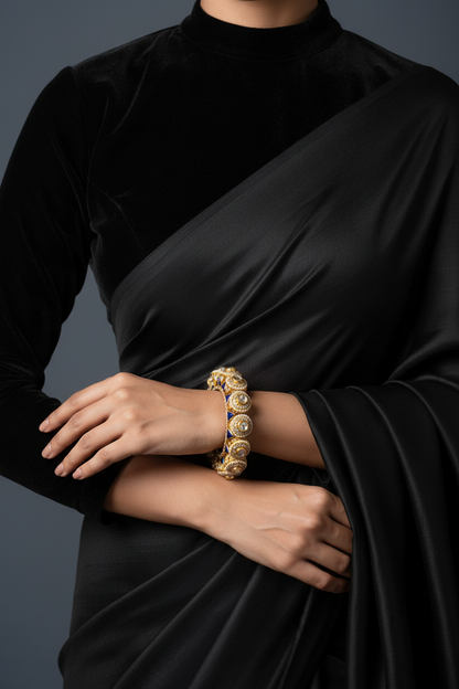 Polki Jewelry,Pure Silver jewelry Indian ,Bangle,Big polki Bangle,Indian Bridal,Indian Wedding Jewelry-NIHIRA-SHABURIS