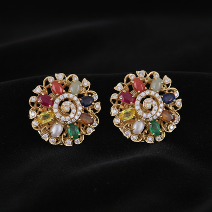 Polki Studs Polki Earrings Cocktail Earrings Diamond Studs Diamond Earrings Simple Studs Pearl Studs 925 Silver Earrings Silver Jewelry - SHABURIS