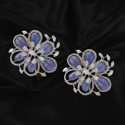 Polki Studs Polki Earrings Cocktail Earrings Diamond Studs Diamond Earrings Simple Studs Pearl Studs 925 Silver Earrings Silver Jewelry - SHABURIS