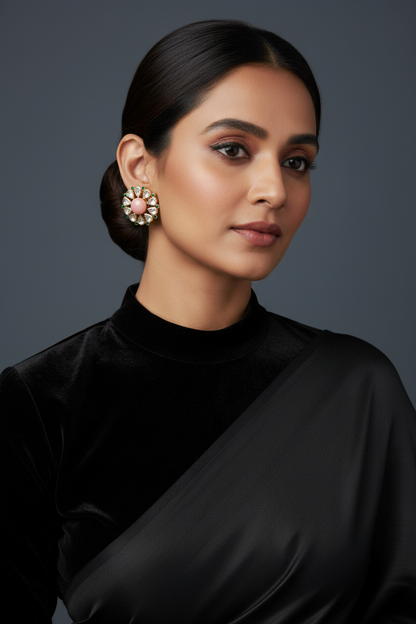 Polki Studs Polki Earrings Cocktail Earrings Diamond Studs Diamond Earrings Simple Studs Pearl Studs 925 Silver Earrings Silver Jewelry - SHABURIS