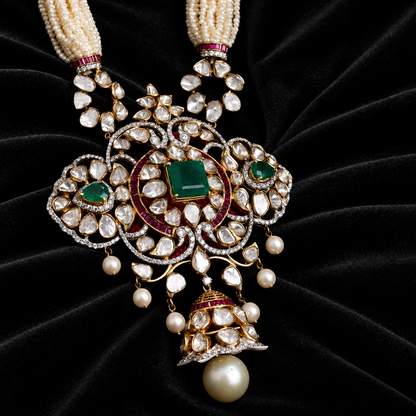 Polki pendant,uncut diamond jewelry,indian Jewelery,Polki necklace,Moissantie Pure silver jewelry gold jewelry designs - SHABURIS
