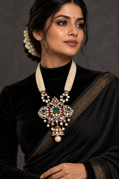Polki pendant,uncut diamond jewelry,indian Jewelery,Polki necklace,Moissantie Pure silver jewelry gold jewelry designs - SHABURIS