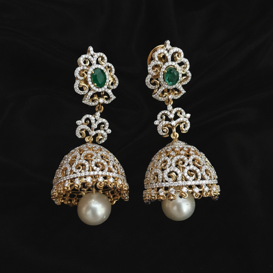 Polki Studs Polki Earrings Cocktail Earrings Diamond Studs Diamond Earrings Simple Studs Pearl Studs 925 Silver Earrings Silver Jewelry - SHABURIS