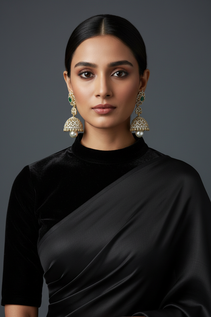 Polki Studs Polki Earrings Cocktail Earrings Diamond Studs Diamond Earrings Simple Studs Pearl Studs 925 Silver Earrings Silver Jewelry - SHABURIS