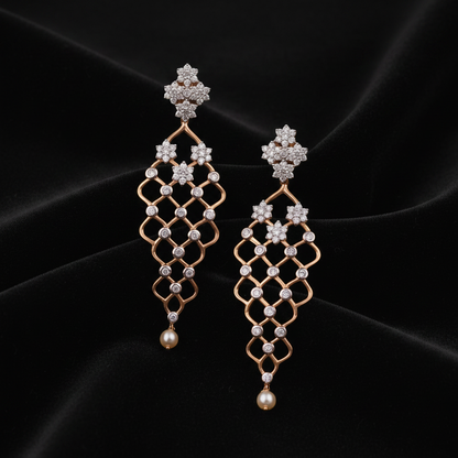 Polki Studs Polki Earrings Cocktail Earrings Diamond Studs Diamond Earrings Simple Studs Pearl Studs 925 Silver Earrings Silver Jewelry - SHABURIS
