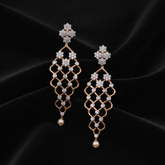 Polki Studs Polki Earrings Cocktail Earrings Diamond Studs Diamond Earrings Simple Studs Pearl Studs 925 Silver Earrings Silver Jewelry - SHABURIS