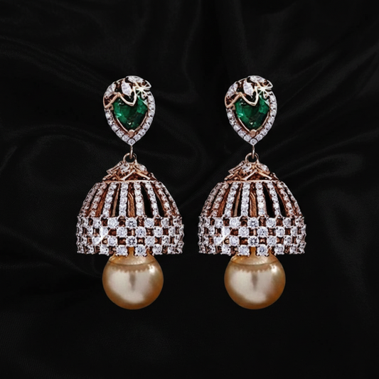Polki Studs Polki Earrings Cocktail Earrings Diamond Studs Diamond Earrings Simple Studs Pearl Studs 925 Silver Earrings Silver Jewelry - SHABURIS