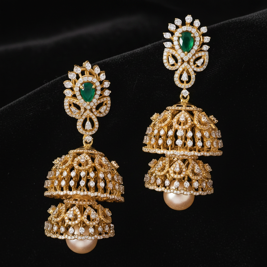 Polki Studs Polki Earrings Cocktail Earrings Diamond Studs Diamond Earrings Simple Studs Pearl Studs 925 Silver Earrings Silver Jewelry - SHABURIS