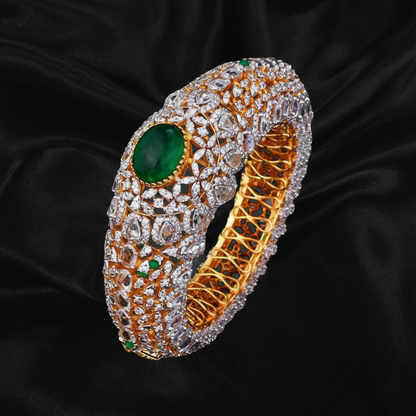 Diamond bangle,Pure Silver jewelry Indian ,emerald gem stone bangle 925 silver jewelry sterling silver gold coated jewelry diamond SHABURIS