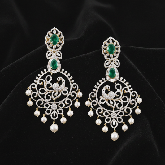 Polki Studs Polki Earrings Cocktail Earrings Diamond Studs Diamond Earrings Simple Studs Pearl Studs 925 Silver Earrings Silver Jewelry - SHABURIS