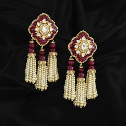 Polki Studs Polki Earrings Cocktail Earrings Diamond Studs Diamond Earrings Simple Studs Pearl Studs 925 Silver Earrings Silver Jewelry - SHABURIS