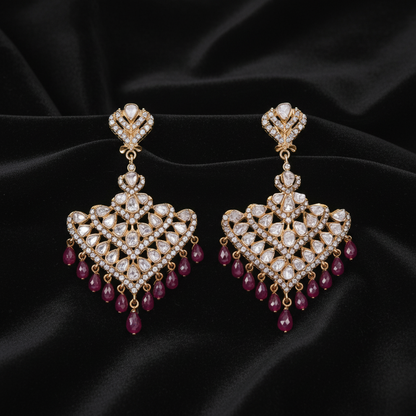 Polki Studs Polki Earrings Cocktail Earrings Diamond Studs Diamond Earrings Simple Studs Pearl Studs 925 Silver Earrings Silver Jewelry - SHABURIS