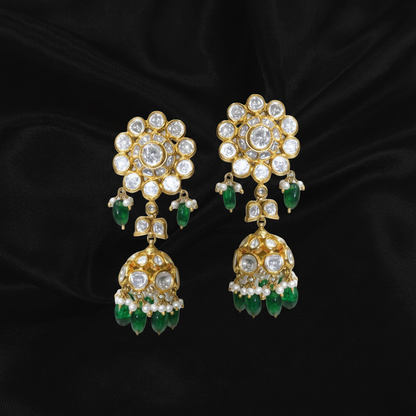 Polki Studs Polki Earrings Cocktail Earrings Diamond Studs Diamond Earrings Simple Studs Pearl Studs 925 Silver Earrings Silver Jewelry - SHABURIS