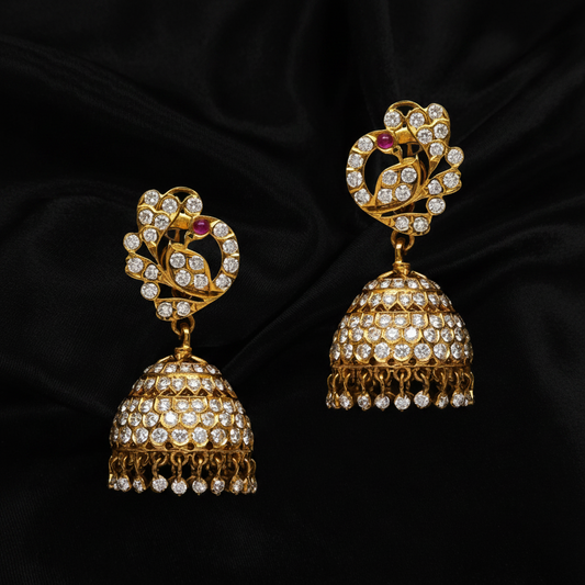 Polki Studs Polki Earrings Cocktail Earrings Diamond Studs Diamond Earrings Simple Studs Pearl Studs 925 Silver Earrings Silver Jewelry - SHABURIS