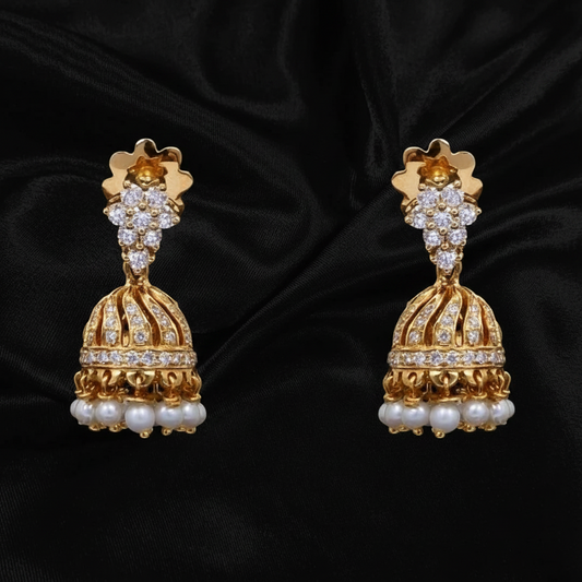 Polki Studs Polki Earrings Cocktail Earrings Diamond Studs Diamond Earrings Simple Studs Pearl Studs 925 Silver Earrings Silver Jewelry - SHABURIS