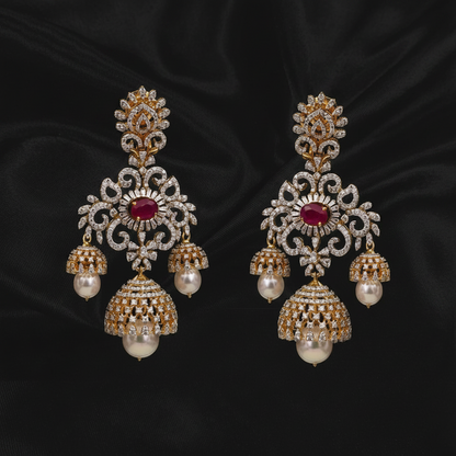 Polki Studs Polki Earrings Cocktail Earrings Diamond Studs Diamond Earrings Simple Studs Pearl Studs 925 Silver Earrings Silver Jewelry - SHABURIS