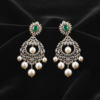 Polki Studs Polki Earrings Cocktail Earrings Diamond Studs Diamond Earrings Simple Studs Pearl Studs 925 Silver Earrings Silver Jewelry - SHABURIS