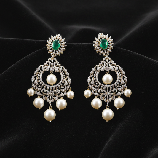 Polki Studs Polki Earrings Cocktail Earrings Diamond Studs Diamond Earrings Simple Studs Pearl Studs 925 Silver Earrings Silver Jewelry - SHABURIS