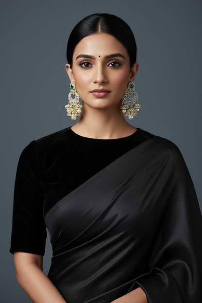 Polki Studs Polki Earrings Cocktail Earrings Diamond Studs Diamond Earrings Simple Studs Pearl Studs 925 Silver Earrings Silver Jewelry - SHABURIS