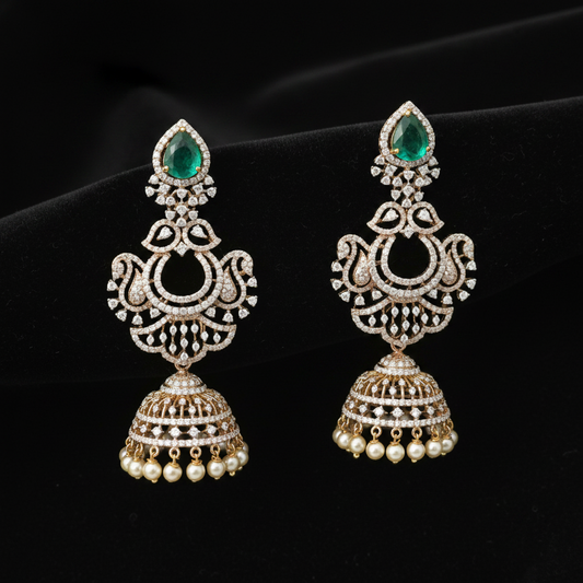 Polki Studs Polki Earrings Cocktail Earrings Diamond Studs Diamond Earrings Simple Studs Pearl Studs 925 Silver Earrings Silver Jewelry - SHABURIS