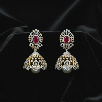 Polki Studs Polki Earrings Cocktail Earrings Diamond Studs Diamond Earrings Simple Studs Pearl Studs 925 Silver Earrings Silver Jewelry - SHABURIS