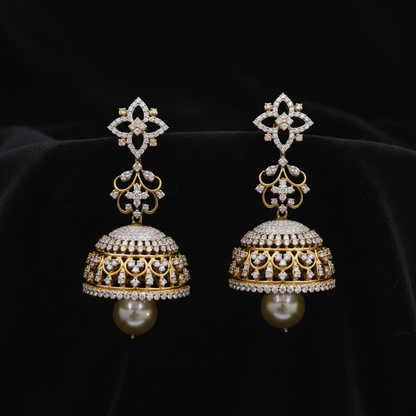 Polki Studs Polki Earrings Cocktail Earrings Diamond Studs Diamond Earrings Simple Studs Pearl Studs 925 Silver Earrings Silver Jewelry - SHABURIS