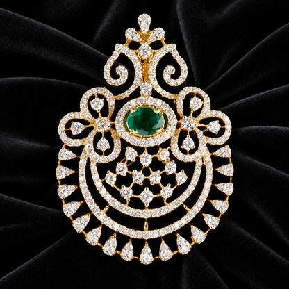 Pure Silver jewelry Indian ,Swarovski pendent,Big Indian pendent,Indian Bridal,Indian Wedding Jewelry,pure Silver jewelry-NIHIRA-SHABURIS