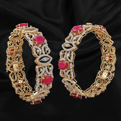 Diamond bangle Pure Silver jewelry Indian ,diamond bangles ,Indian gold jewelry designs diamond jewelry look a like  - SHABURIS