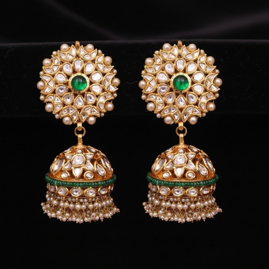 Polki Studs Polki Earrings Cocktail Earrings Diamond Studs Diamond Earrings Simple Studs Pearl Studs 925 Silver Earrings Silver Jewelry - SHABURIS