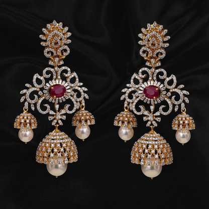 Polki Studs Polki Earrings Cocktail Earrings Diamond Studs Diamond Earrings Simple Studs Pearl Studs 925 Silver Earrings Silver Jewelry - SHABURIS