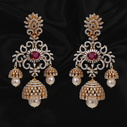 Polki Studs Polki Earrings Cocktail Earrings Diamond Studs Diamond Earrings Simple Studs Pearl Studs 925 Silver Earrings Silver Jewelry - SHABURIS