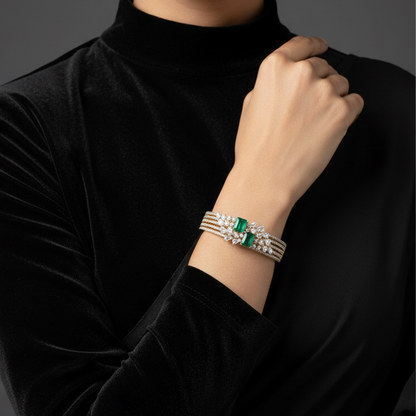 Pure silver jewelry polki diamond bangle pearl bangle diamond jewelry indian bridal set south indian jewelry SHABURIS