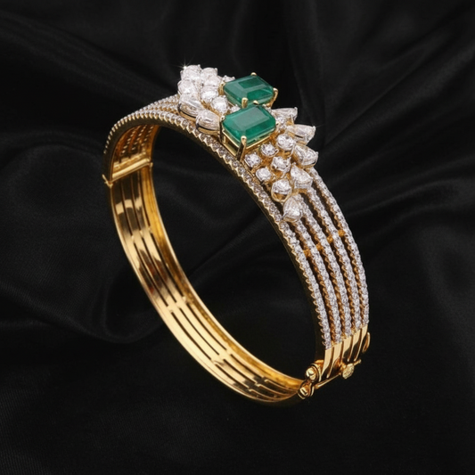 Pure silver jewelry polki diamond bangle pearl bangle diamond jewelry indian bridal set south indian jewelry SHABURIS