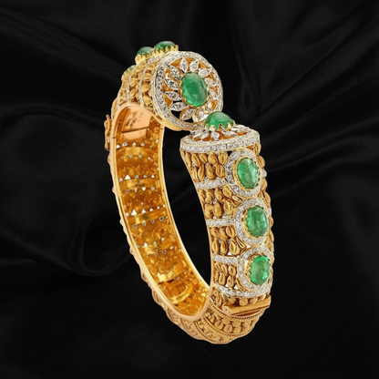 Diamond bangle polki bangle south indian jewelry designs traditional jewelry pure silver jewelry online 925 silver jewelry - SHABURIS